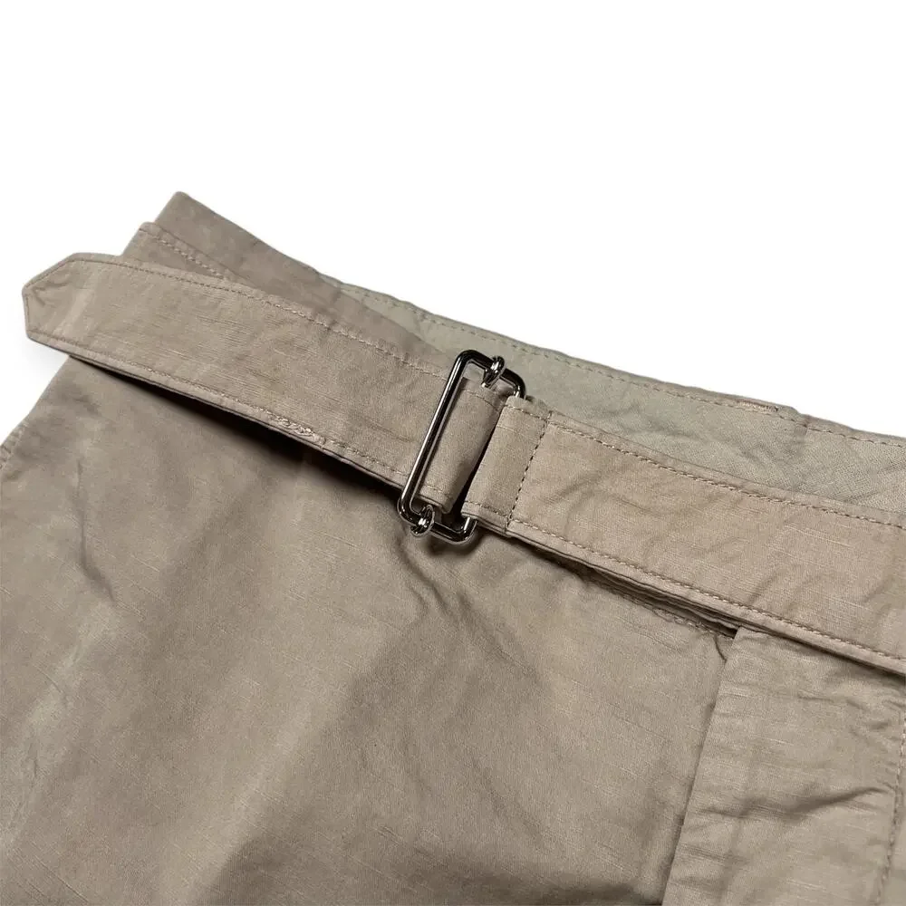 Officine Generale Paul Pant SIZE 50 US 34 Burnt Sand Cotton Linen Unhemmed